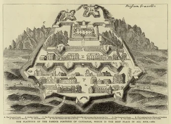 La plataforma de la famosa fortaleza de Candahar, que es el mejor lugar de toda Asia, 1660